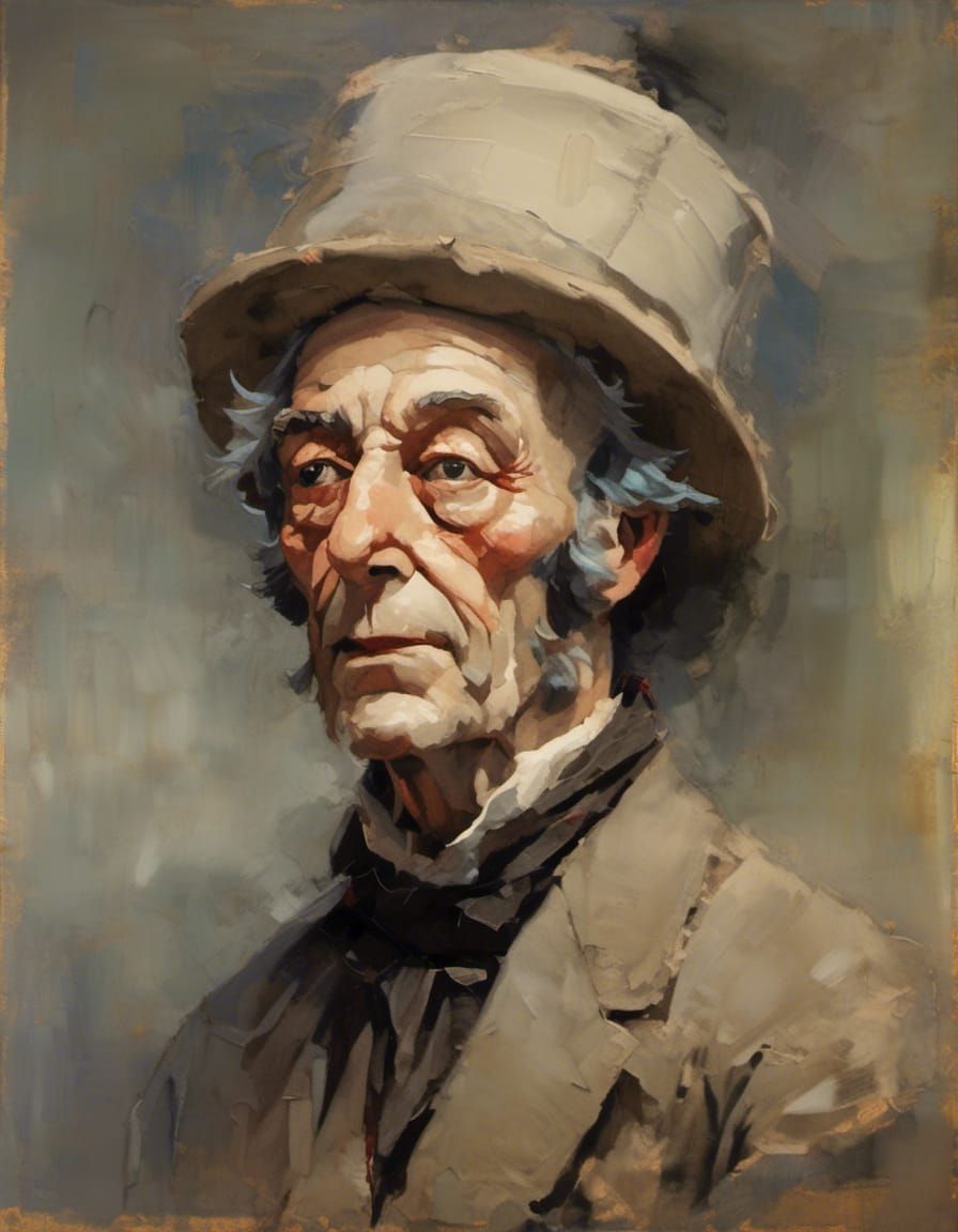 Winston Churchill Portrait in Watercolor Style