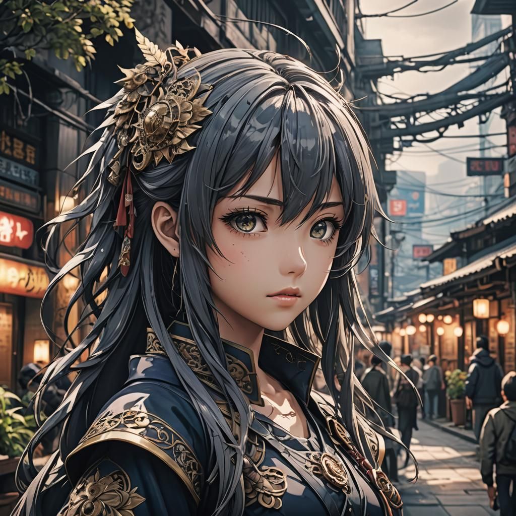 Hyperrealistic Anime Image with Intricate Details