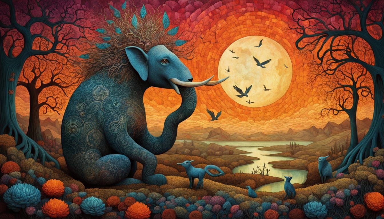 Mystical Shaman Unites Shattered Souls in Vibrant, Biolumine...