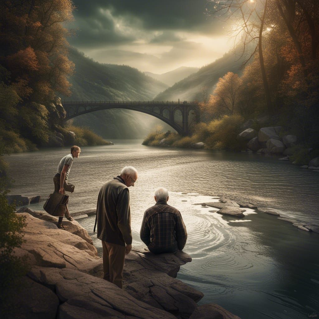 Fantasy River Rescue: A Hyperrealistic Scene