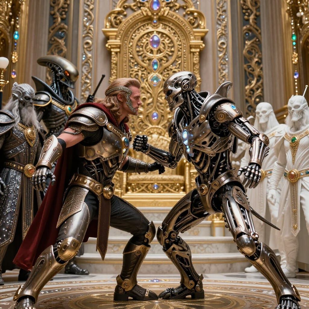 Professor X Terminator Hybrid in Epic Throne Room Battle