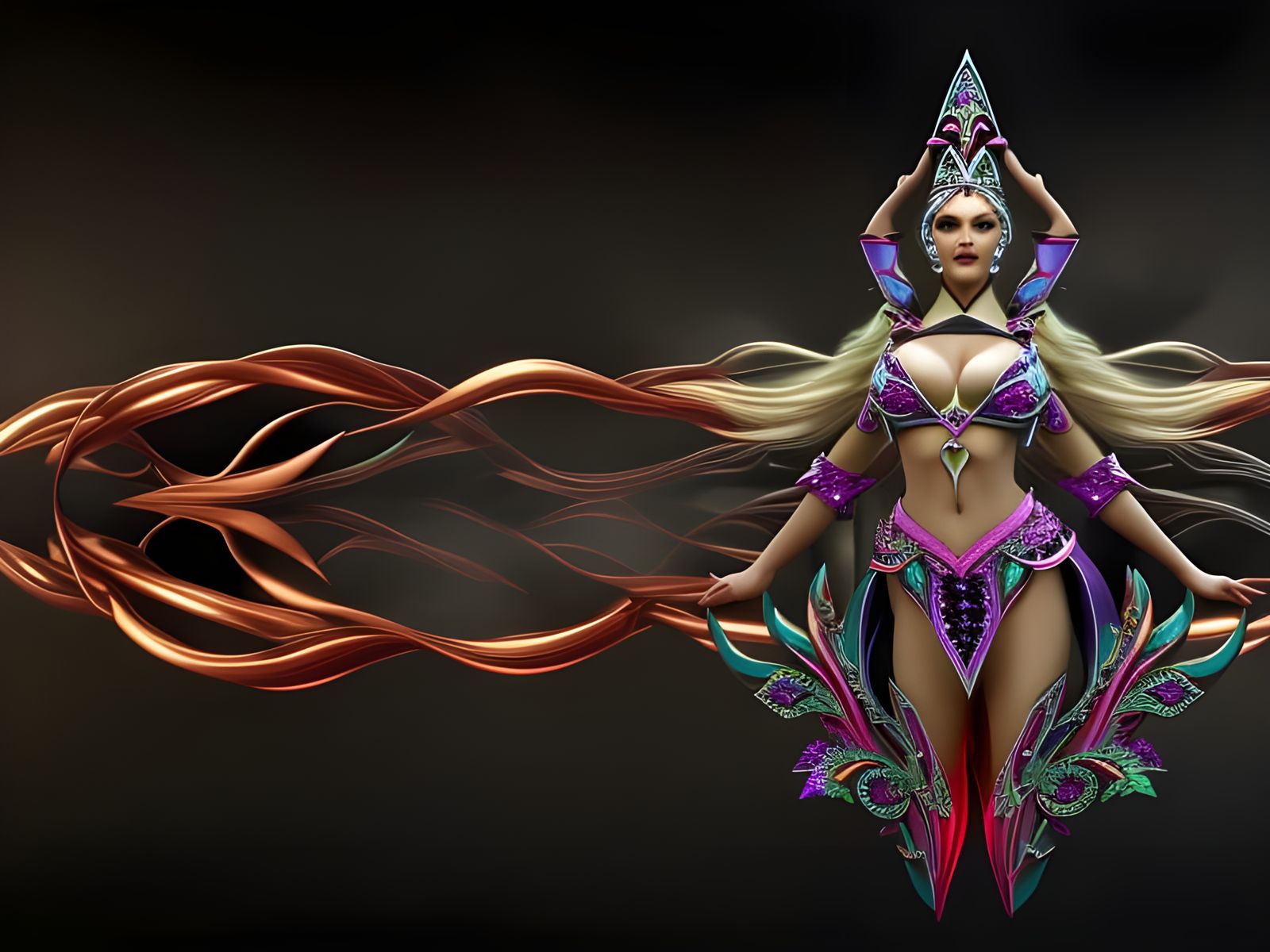 Elven Harlequin in Fantasy Themed 3D