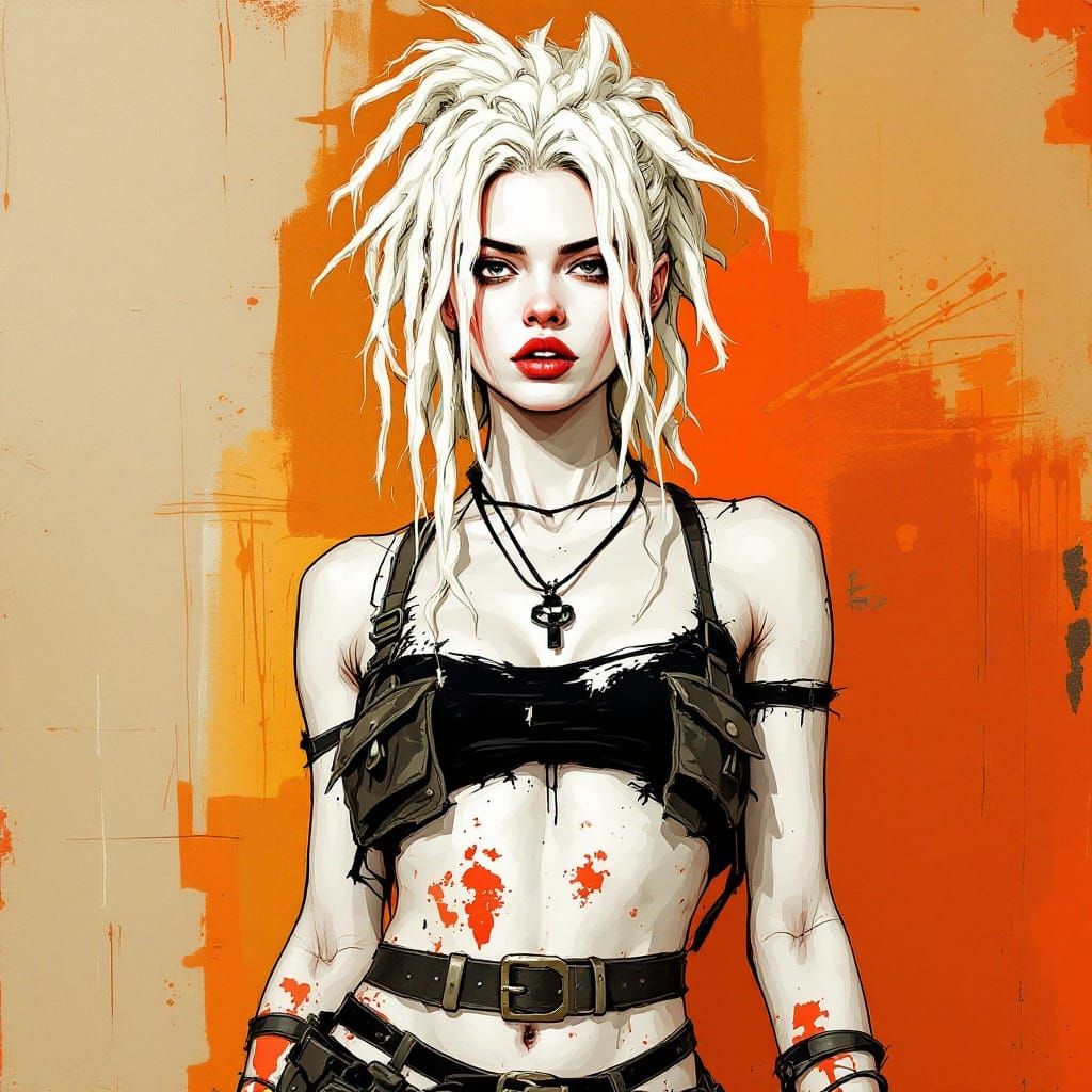 Empowered Rebel with Platinum Dreadlocks