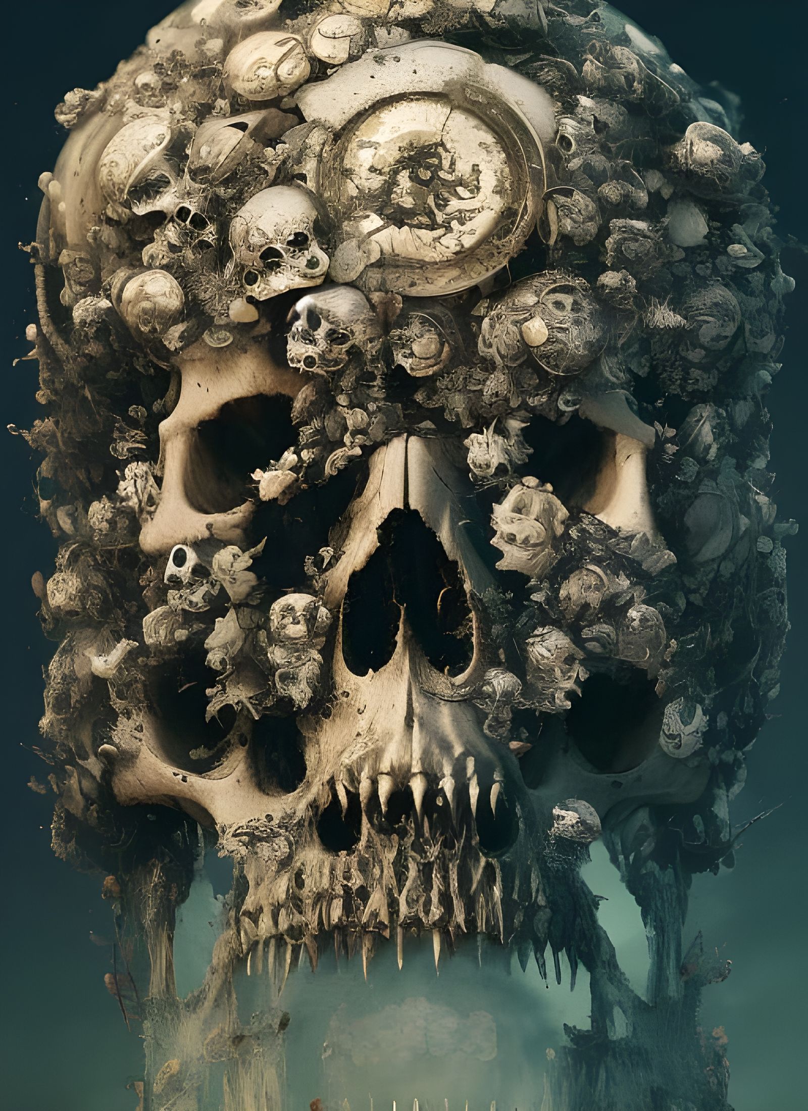 Skull made of skulls
