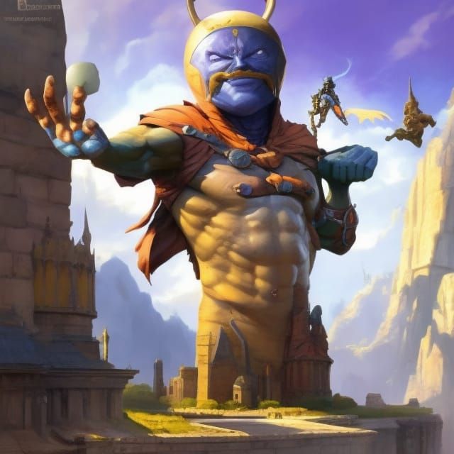 Winky Face Emoji Statue in Fantasy Art Style