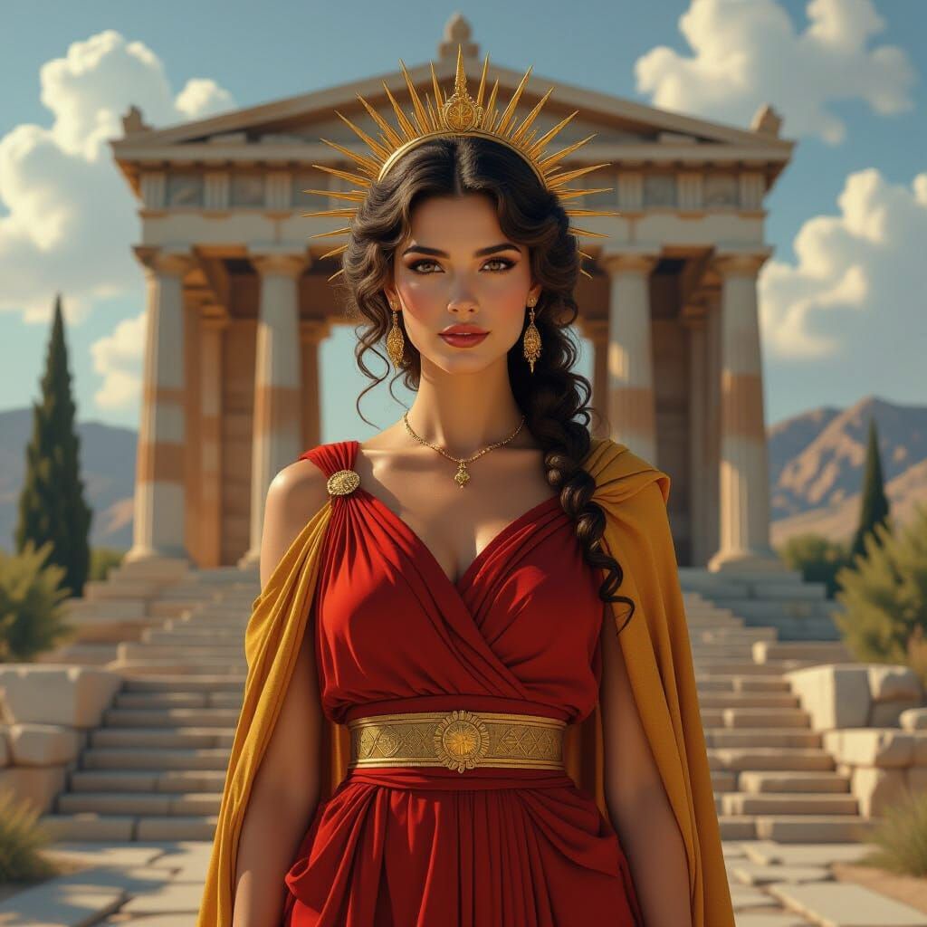 Mesembria: Greek Goddess of Noon in Matte Painting Style
