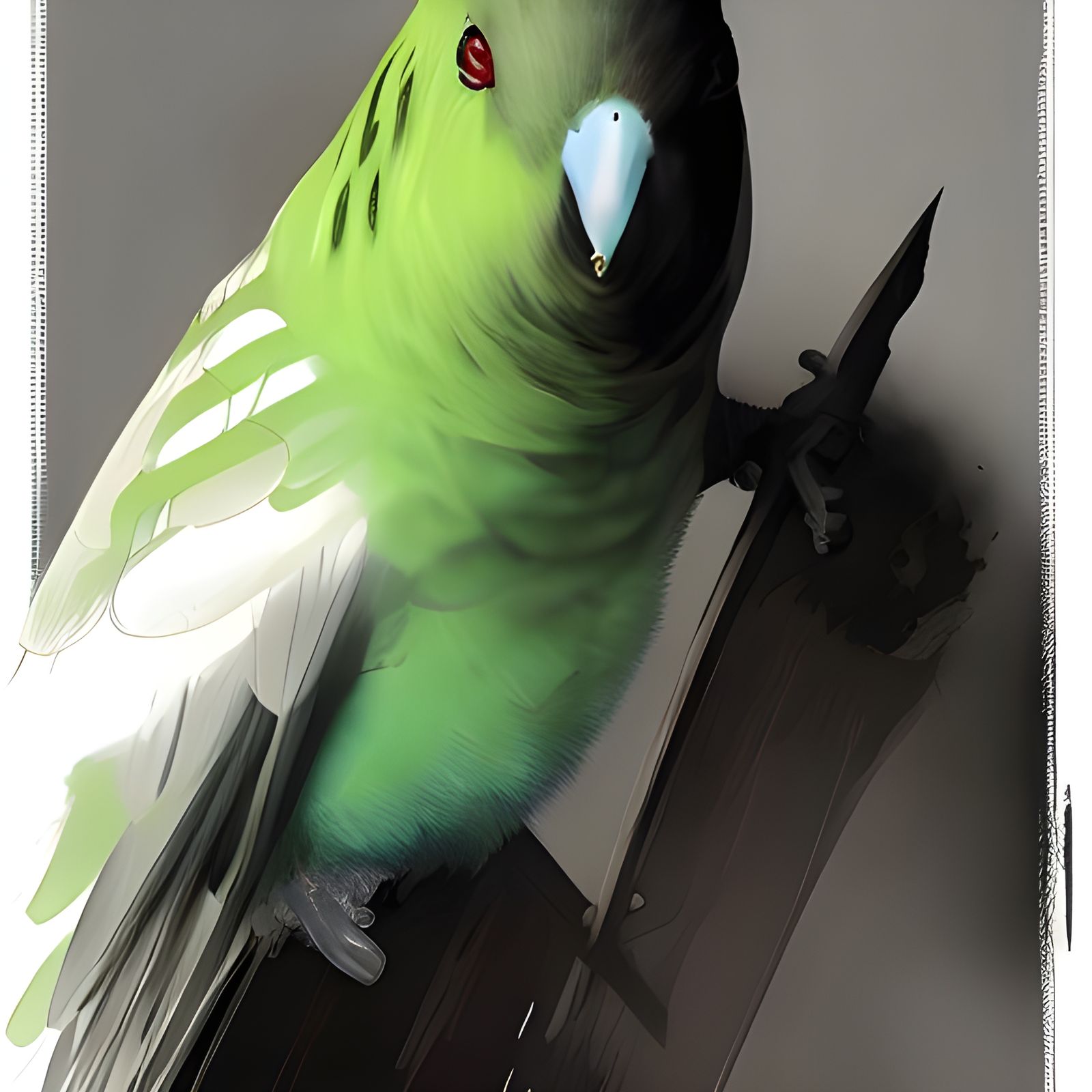 Colorful Budgie Portrait Generated by AI