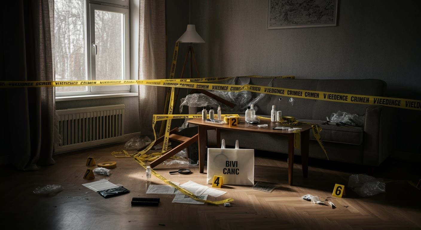 Photorealistic Crime Scene with Forensic Details