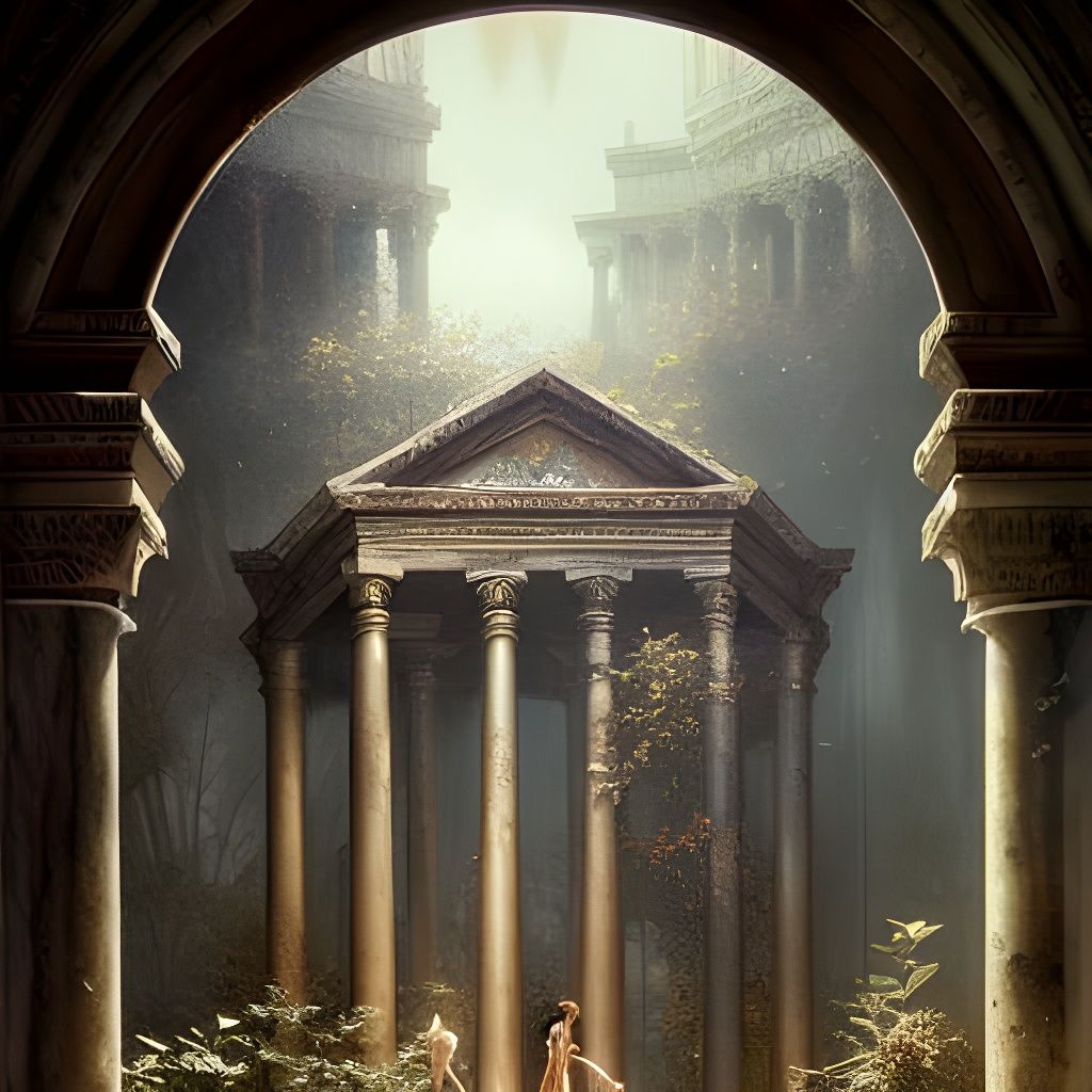 Abandoned Roman Temple: Digital Art