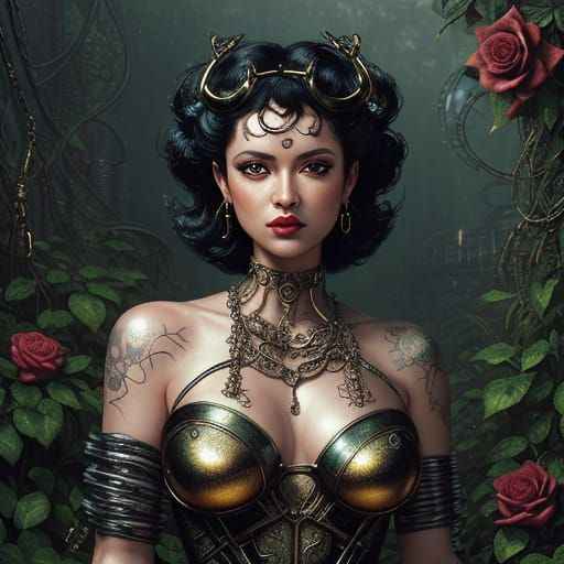 Composed of 8-bit pixels. Betty Boop. Pin-up style art. Ural Engine 5. Maximalist. Sexuality. Glittering. Lascivious. Ma...