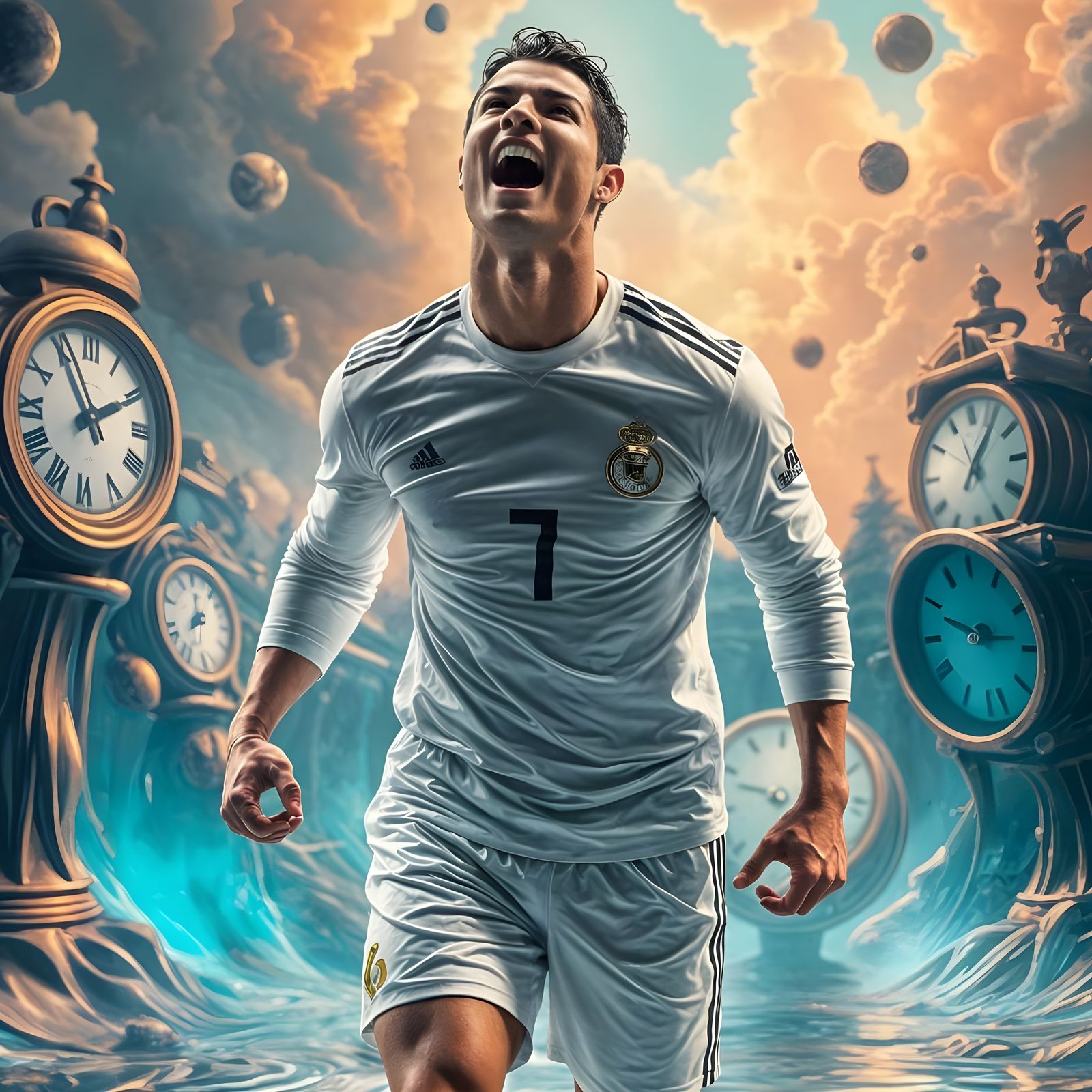Surreal Cristiano Ronaldo in Mid-Air Scream