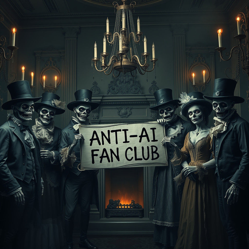 Elegant Zombie Gathering in Victorian Setting