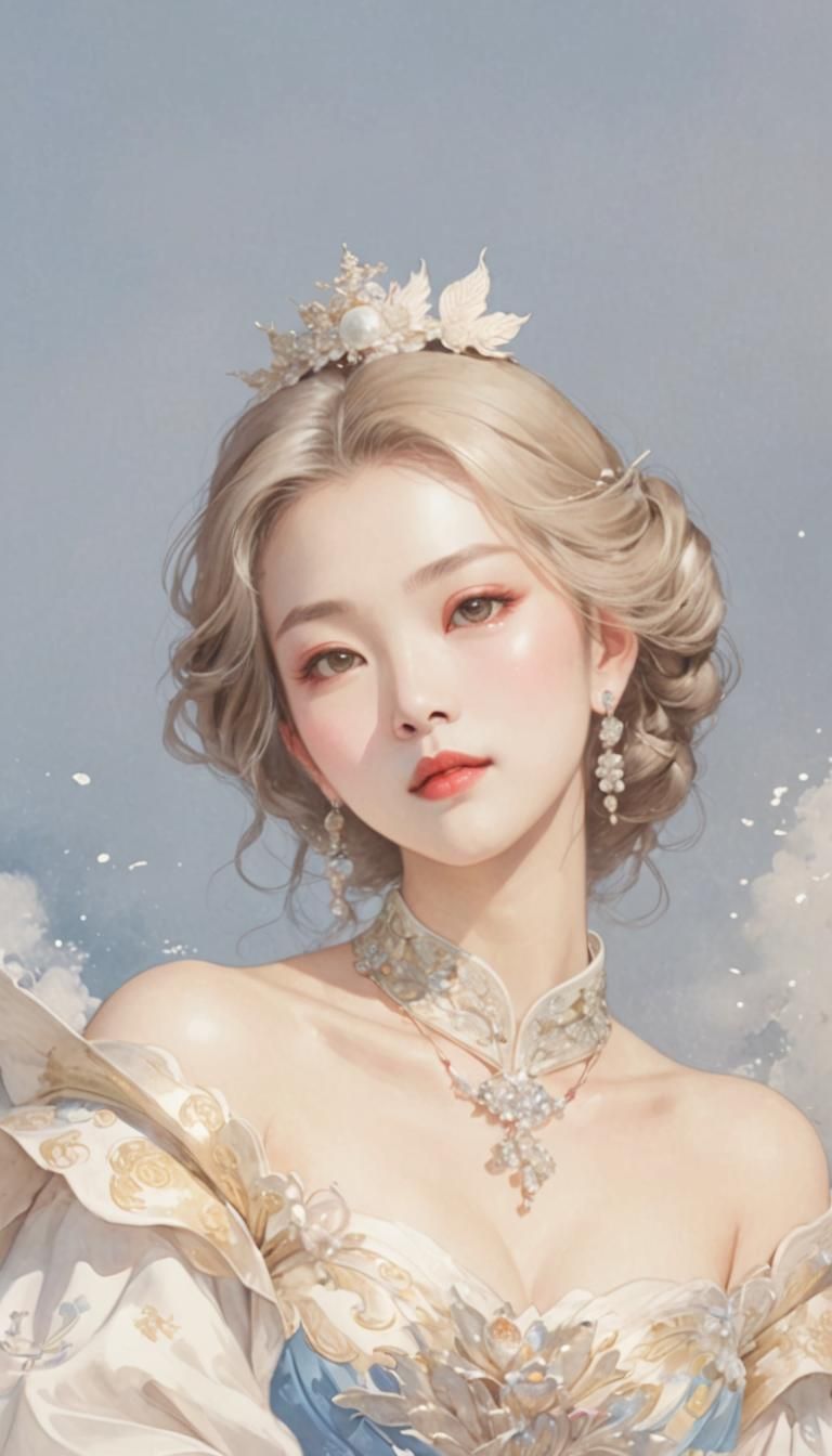 Serene Woman Boating on Tranquil Lake