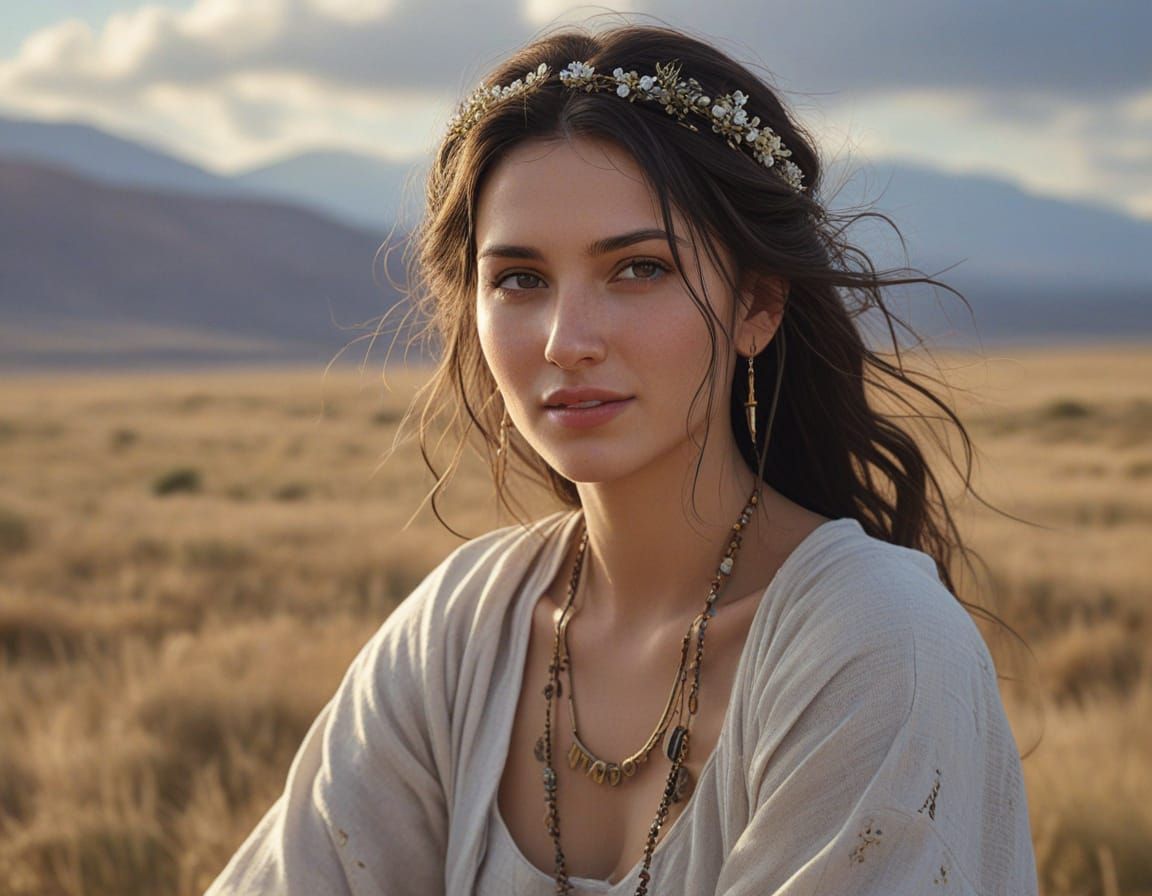 Ancient Balkan Goddess Radiates Confidence in Linen Tunic