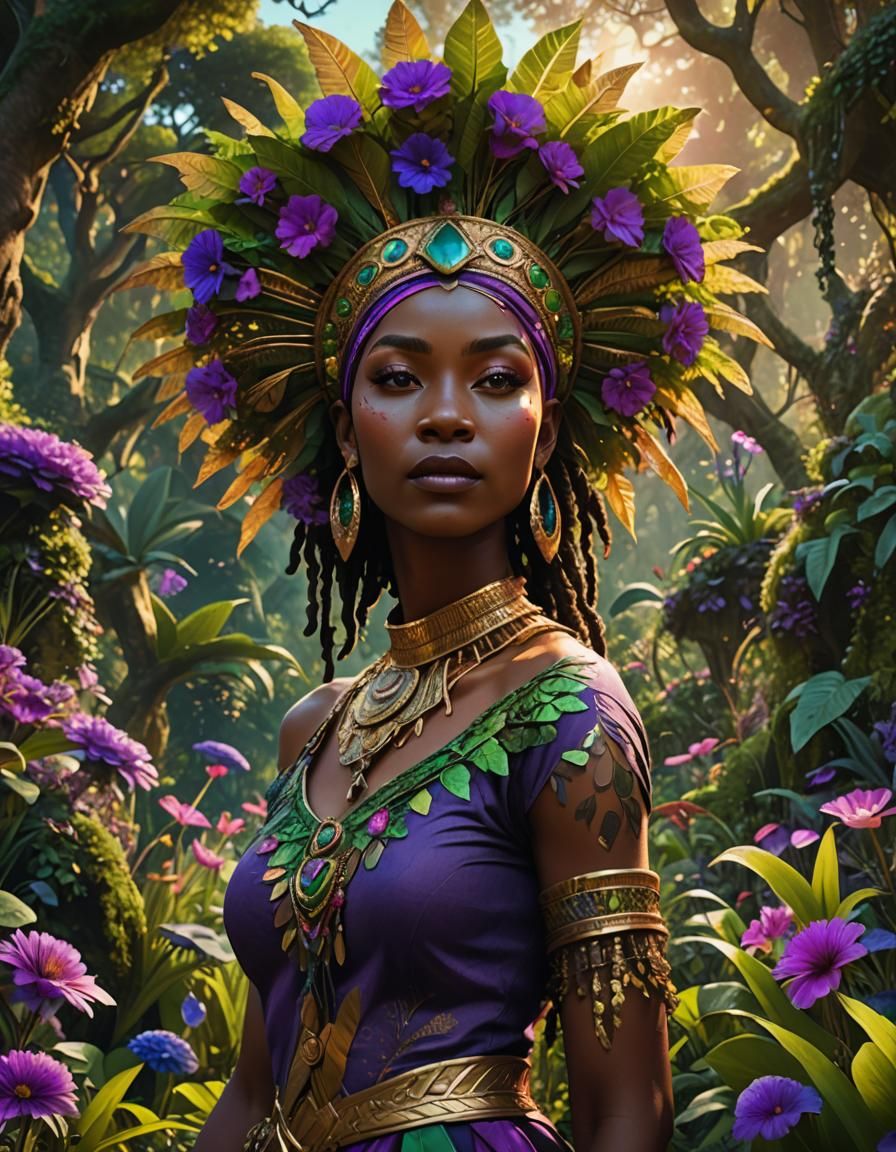 Lush Garden Fantasy: Surrealist Concept Art