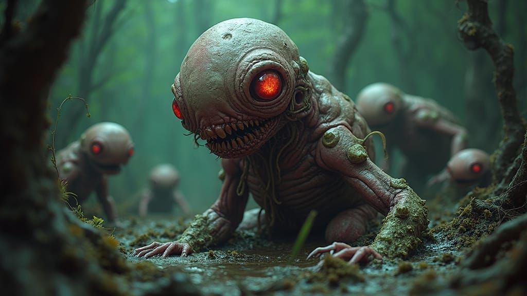 Monstrous Bunion Creature in Visceral Swamp Horror