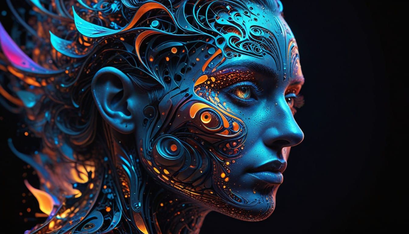 Fractal Portrait in Shifting Colors