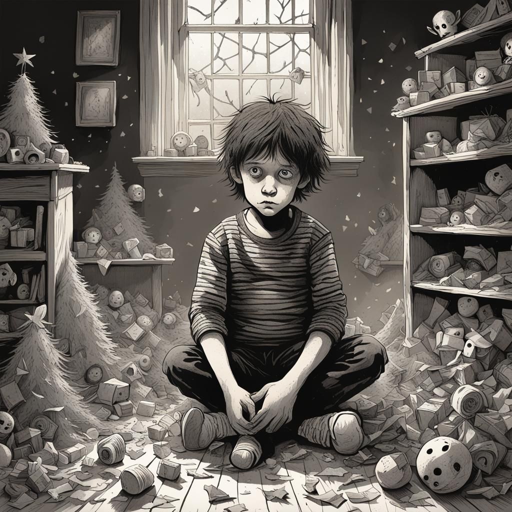 Whimsical Christmas Portrait in Gothic Style