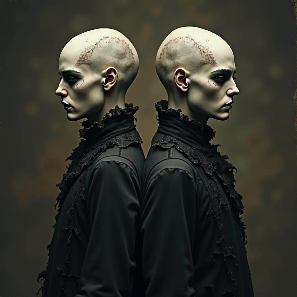 Life and Death Twins in Gothic Victorian Style