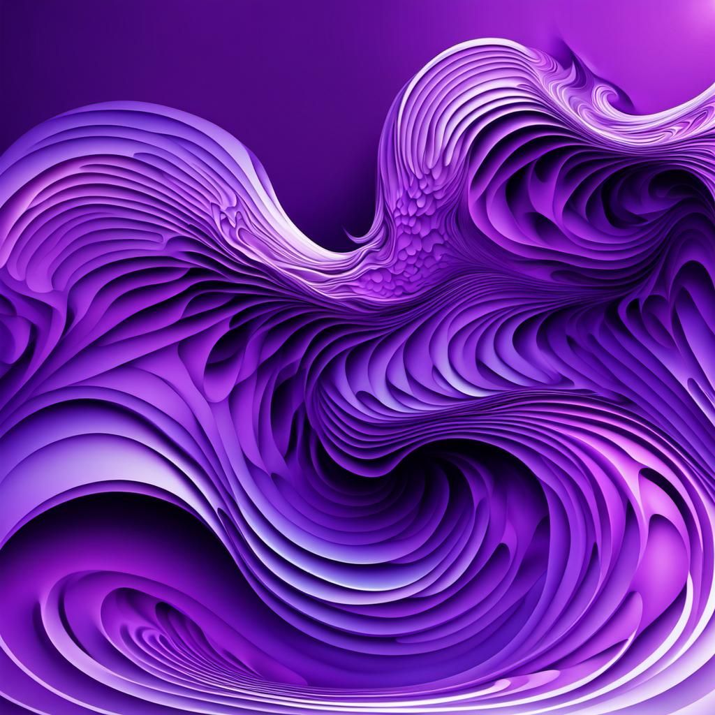 Abstract Purple Fractal Vector Wave Design