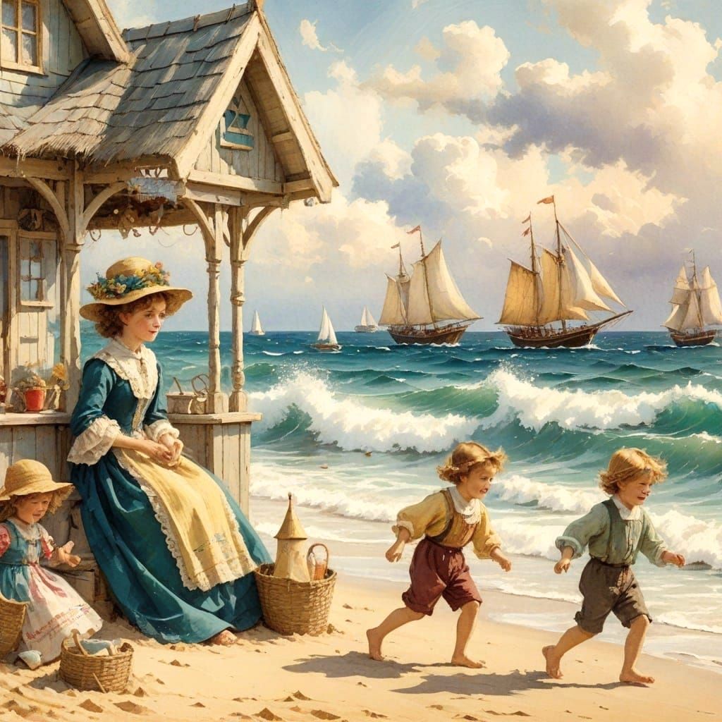 frolicking on the beach ___