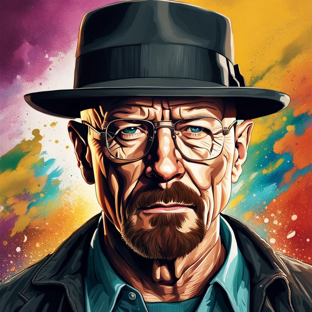 Hyperrealistic Heisenberg Portrait with Dramatic Lighting