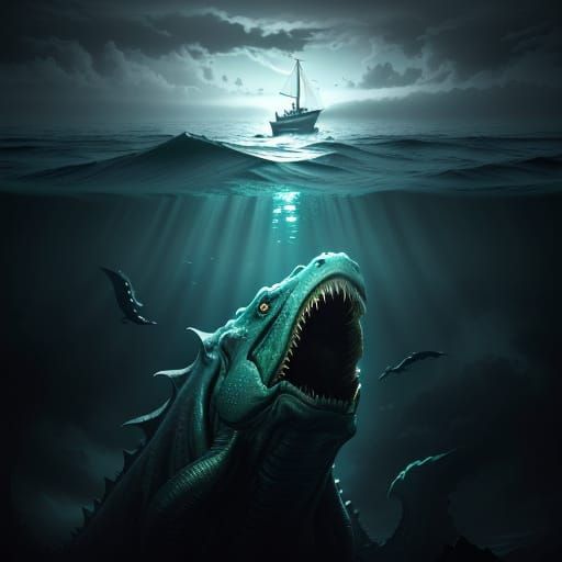Gargantuan Sea Monster Rises from Abyssal Depths in Hyperrea...