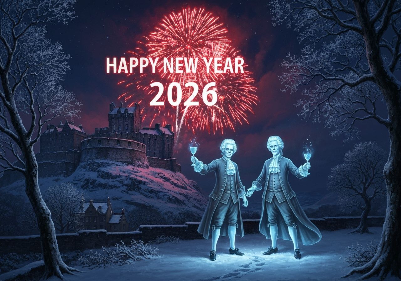 Ghosts Toast New Year Over Edinburgh Castle in Baroque Style