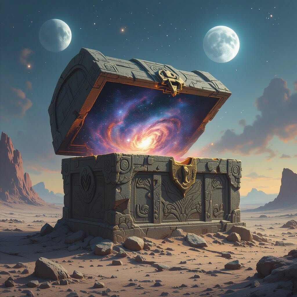 Cosmic Nebula Revealed in Ancient Stone Chest