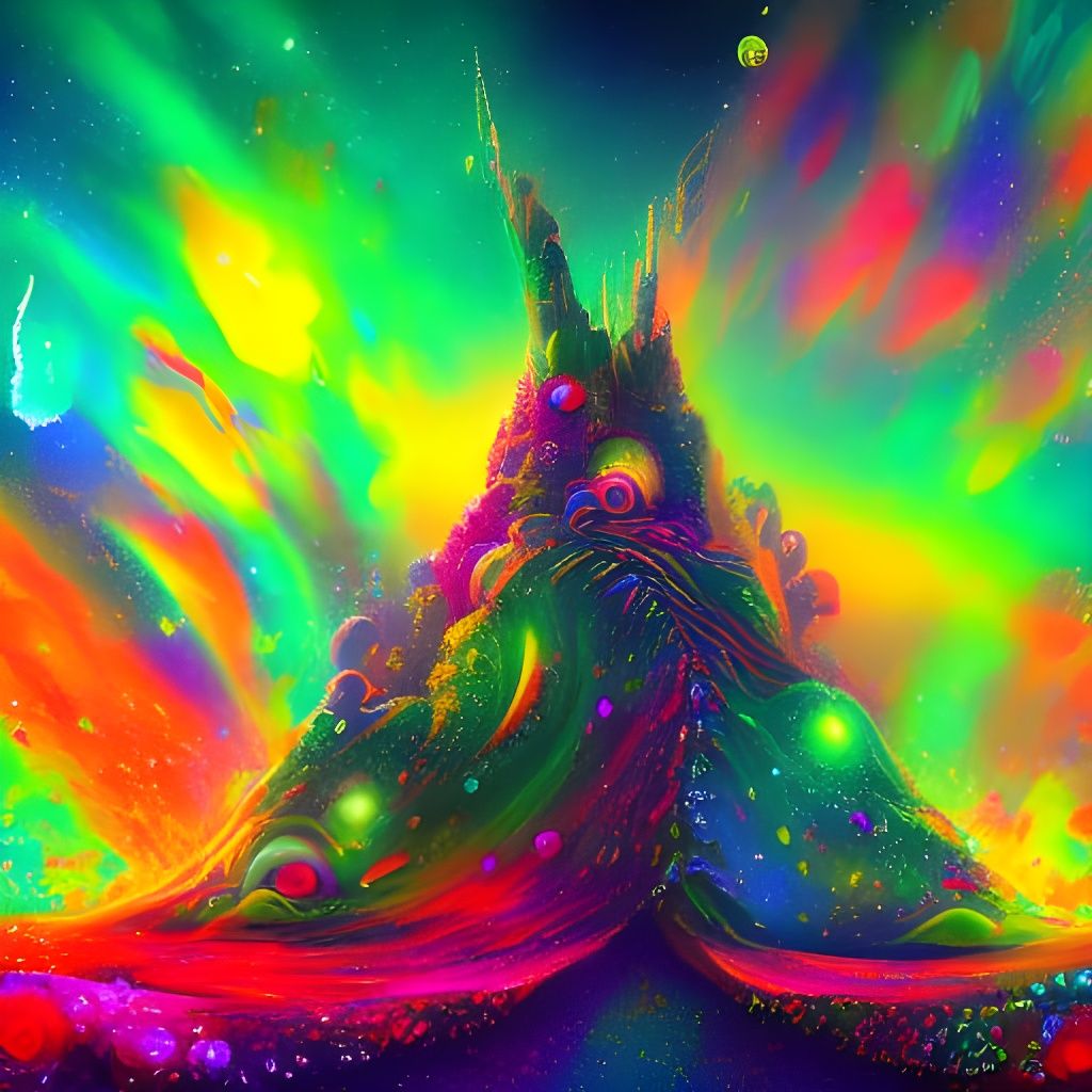Psychedelic Fox Dreamworld in Vivid Colors