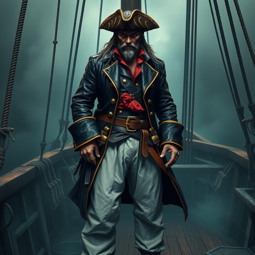 Menacing Pirate Captain on the High Seas