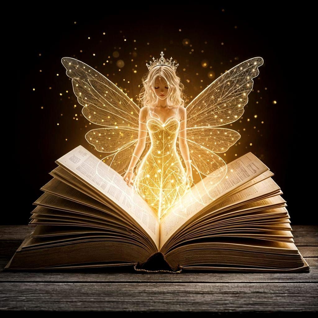 Luminous Princess Emerges from Fairy Tale Book