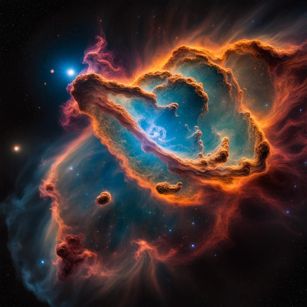 Hyperrealistic Nebula in a Solar System