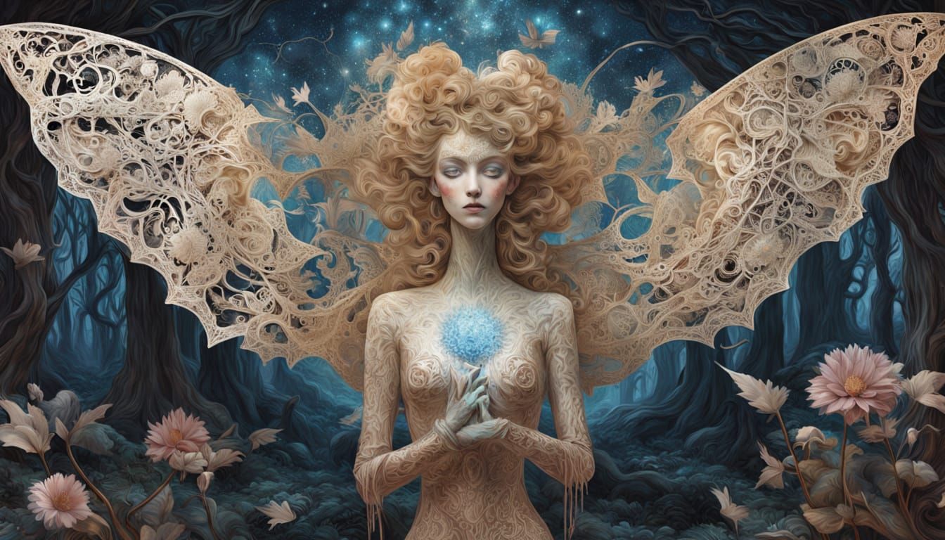 Surreal Fragmented Sculpture of Morana and Vesna Sharing a H...