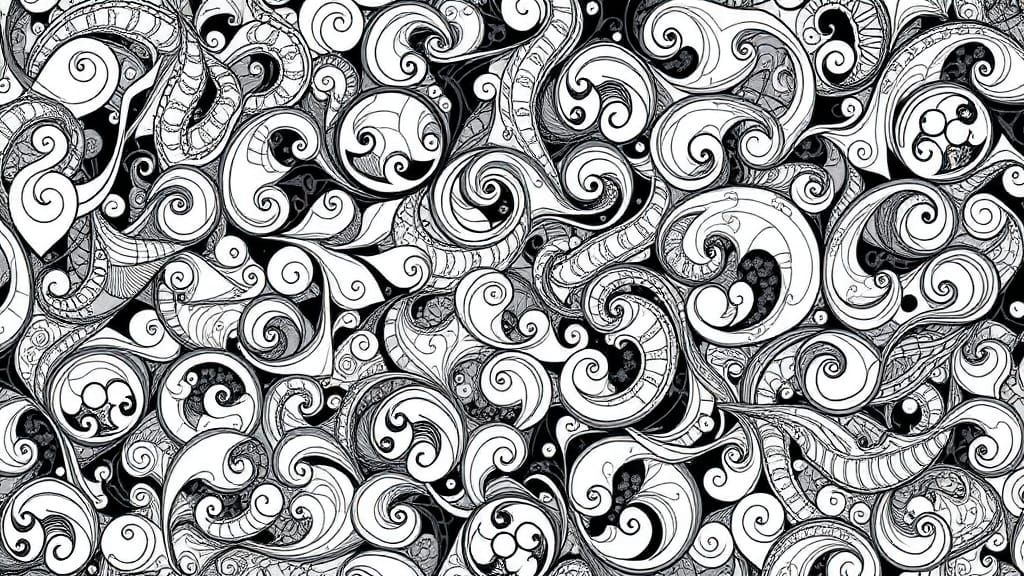 Intricate Zen Tessellations in Grayscale