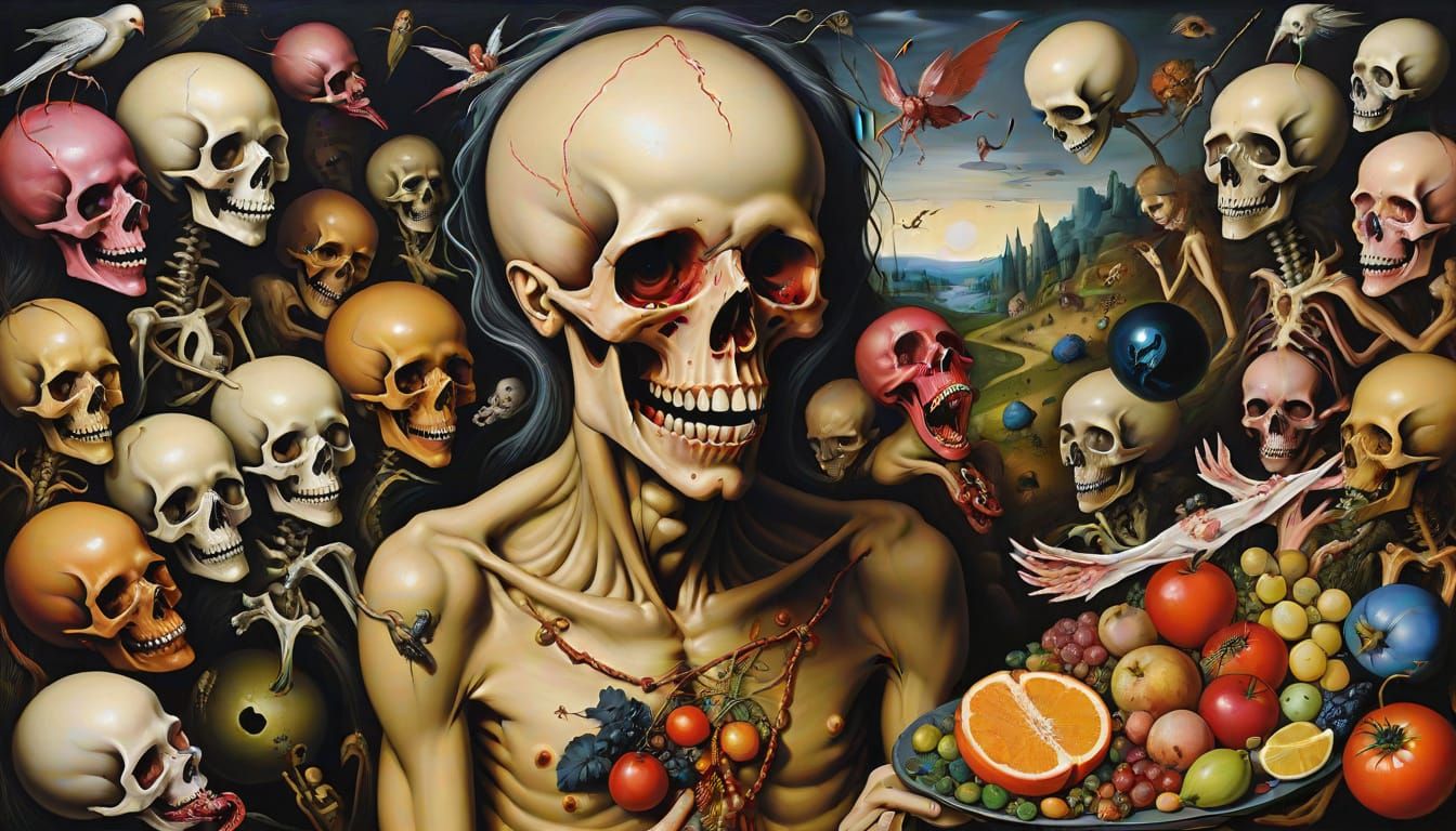 Surrealist Painting of a Blind Man's Greed