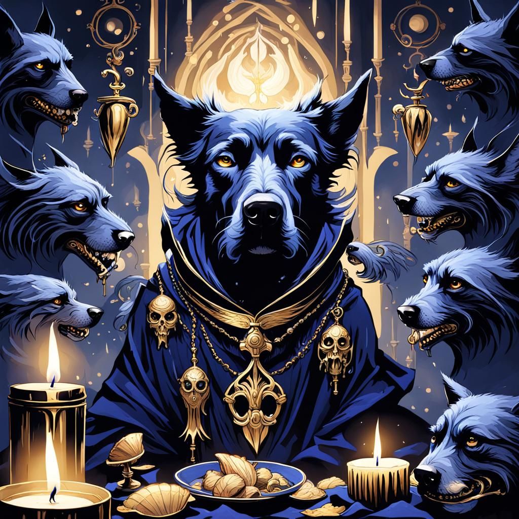 Gothic Canine in Dark Fantasy Style