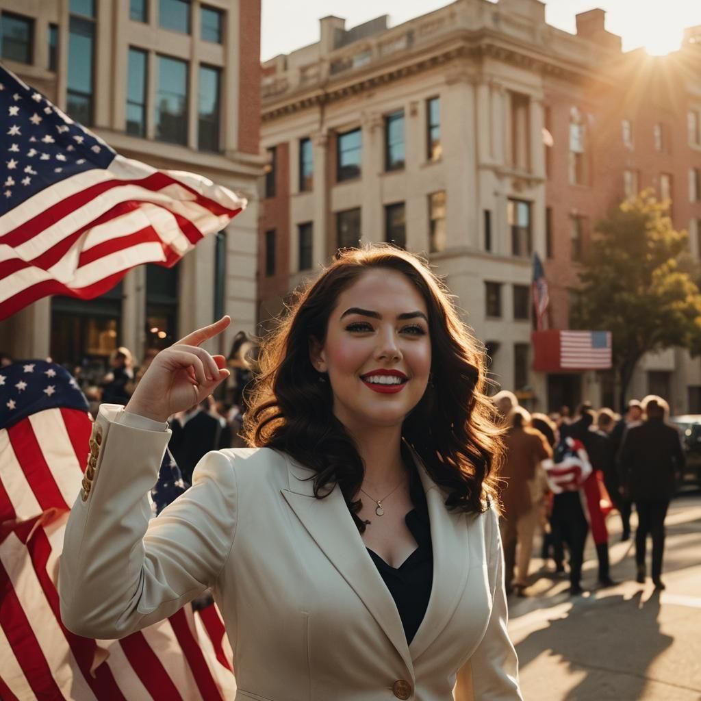 Kat Dennings as a Confident Politician Portrait