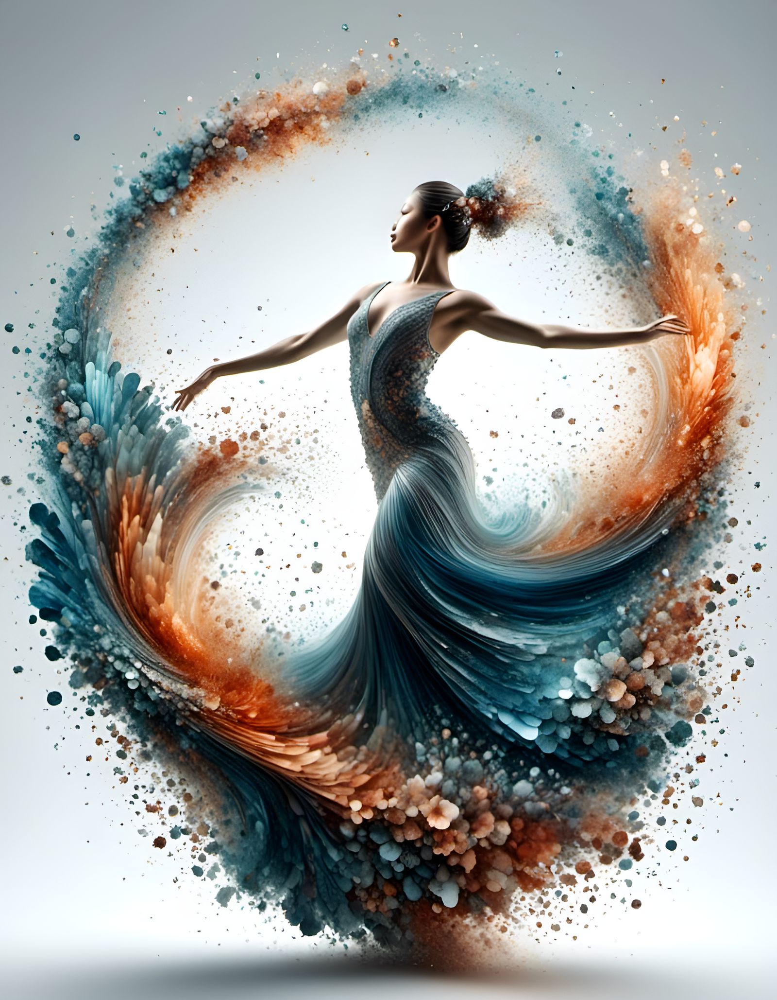 Flamenco Dancer in Motion Blur, Crystal and Light