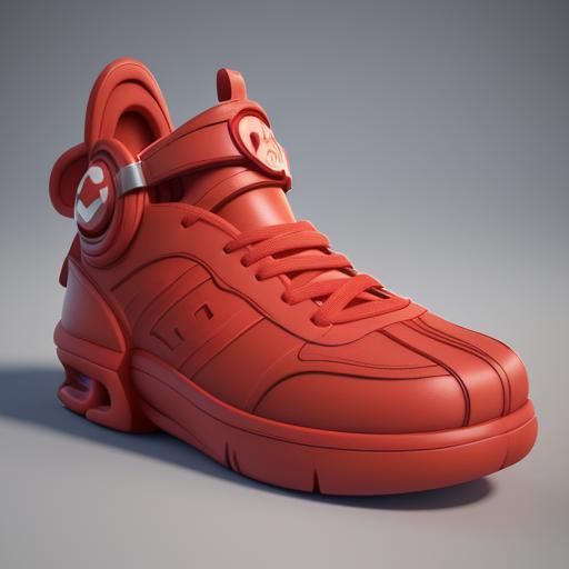 Cute Red Shoes in Pixar Disney Style