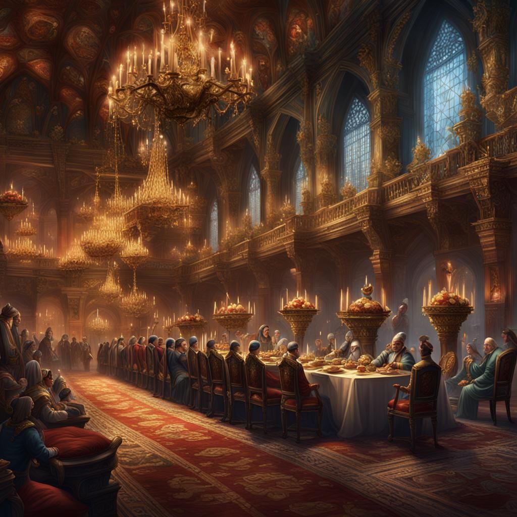 Royal Banquet: A Fantastical Matte Painting