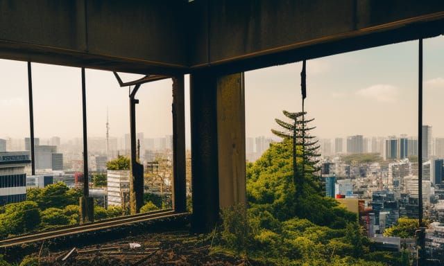Post-Apocalyptic Shibuya Tokyo Sunset Ruins