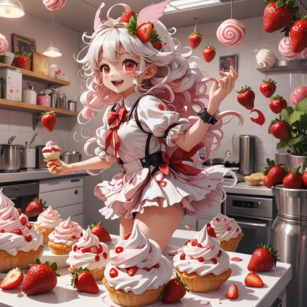 Adorable Cream Puff Fairy in Manga Style