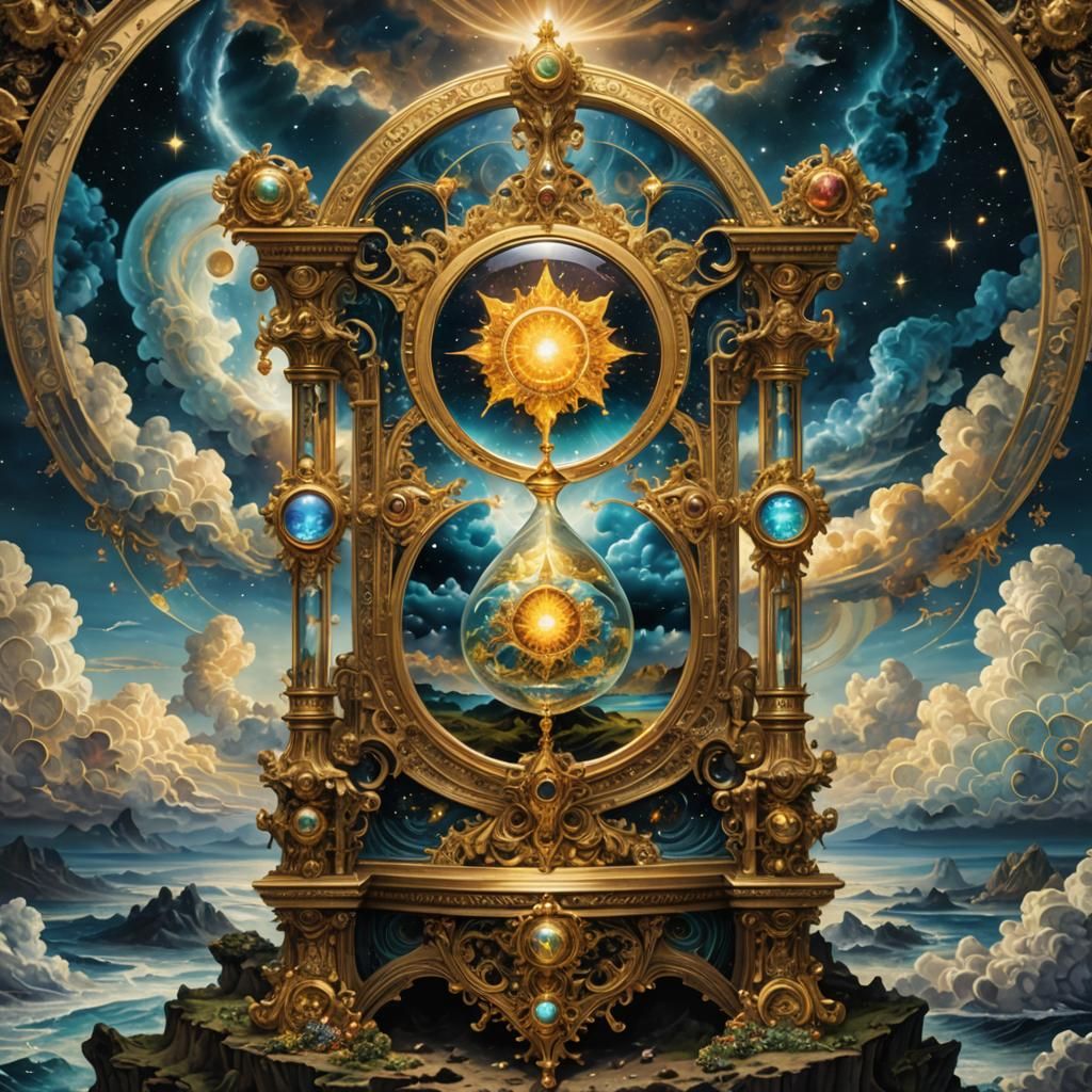 Fractal Hourglass in Sky with Esoteric Astrology