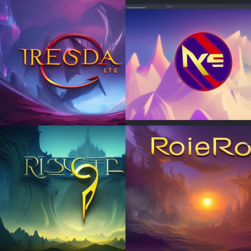 R Video App Logo: Detailed Matte Painting