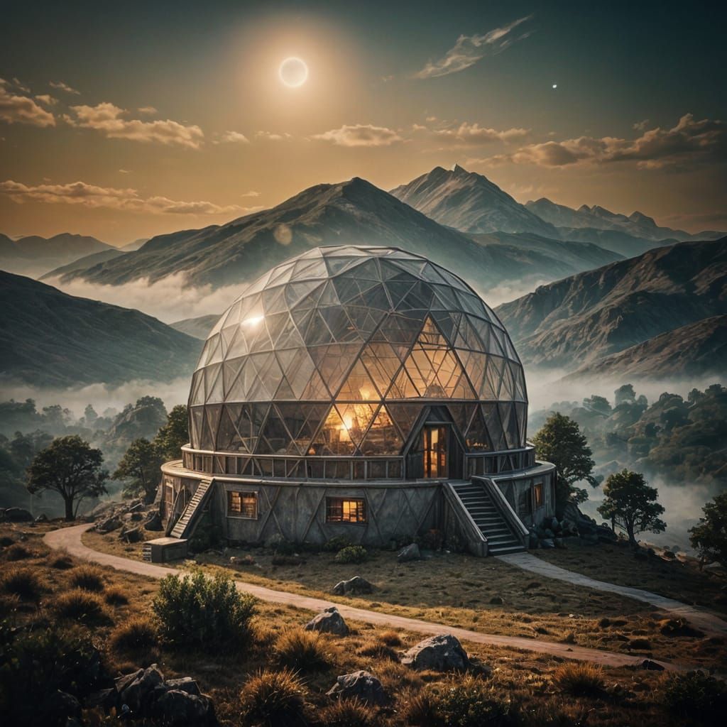 Geodesic Dome in Cinematic Style