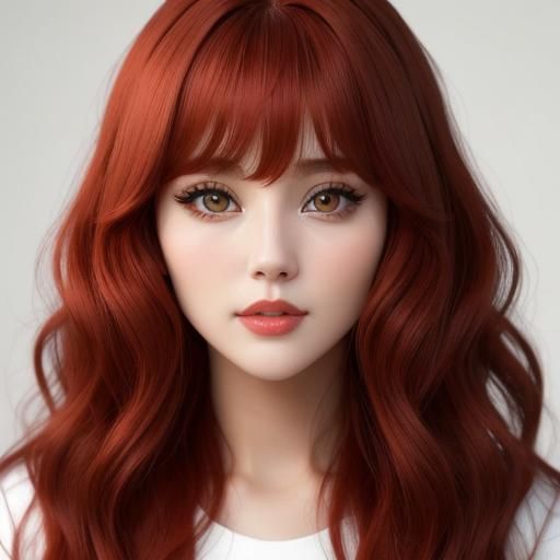 Portrait of a Beautiful Woman with Red Hair