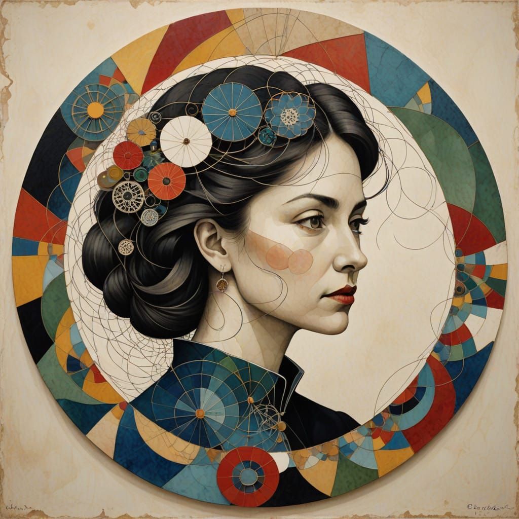 A Woman's Portrait in Whirling Organic Abstraction