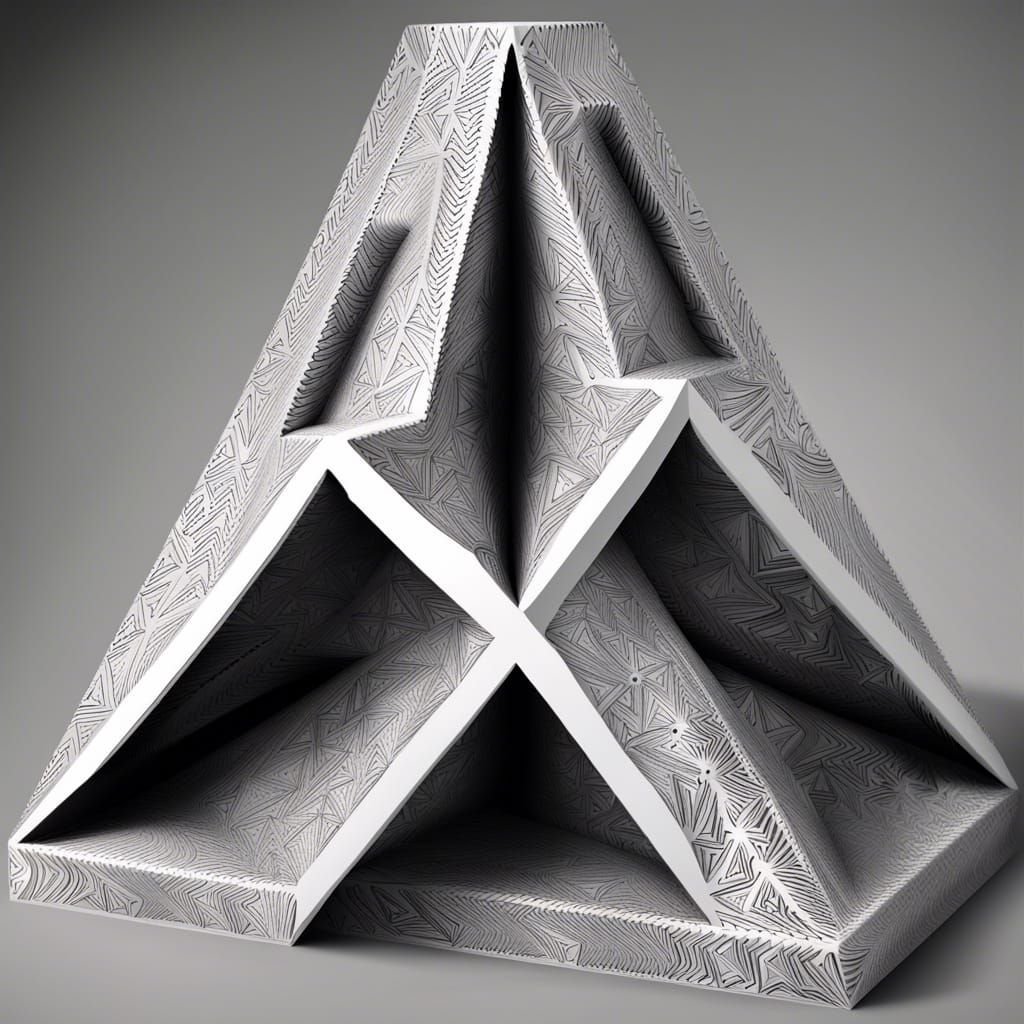 Infinite Penrose Triangle Fractal in Abstract Vector Style