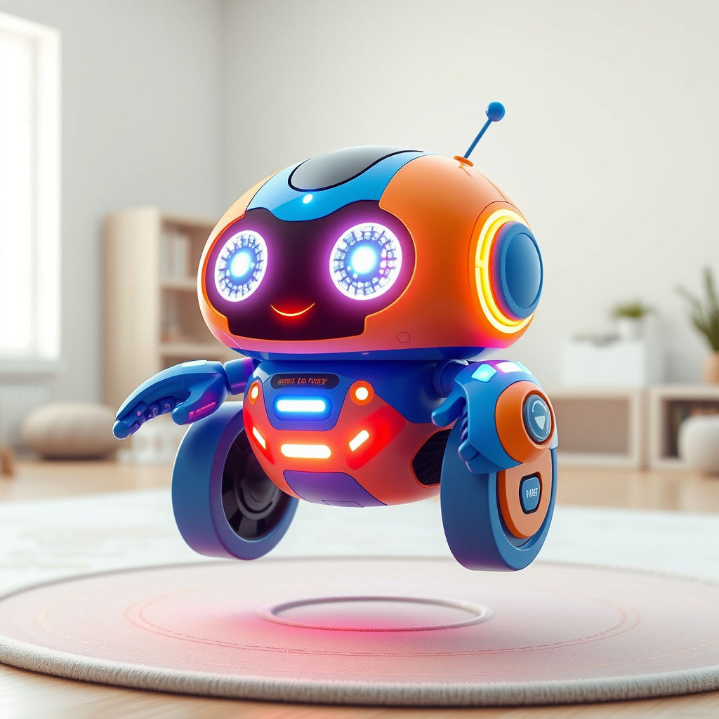 Futuristic Toy Robot with Radiant LED Accents
